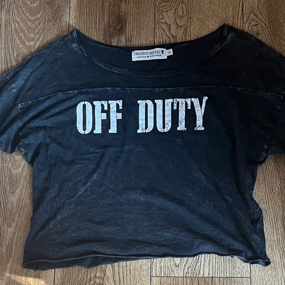 Project Social T Black 'Off Duty' Crop Top